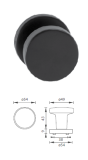 Okov za vrata MP Ball fixed-R (crni) - MP Crni
