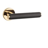 Okov za vrata MP AS - EGERIA - R 7S (OLV - Polirani lakirani mesing / smeđa koža) - MP OLV (polirani i lakirani mesing)