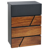 Poštanski sandučić RICHTER BK.524.WO.AM (mat antracit s printom drveta) - RICHTER antracit mat