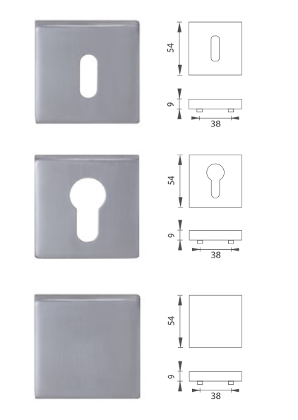 Rozeta za vrata MP - HR (BRUŠENI INOX)