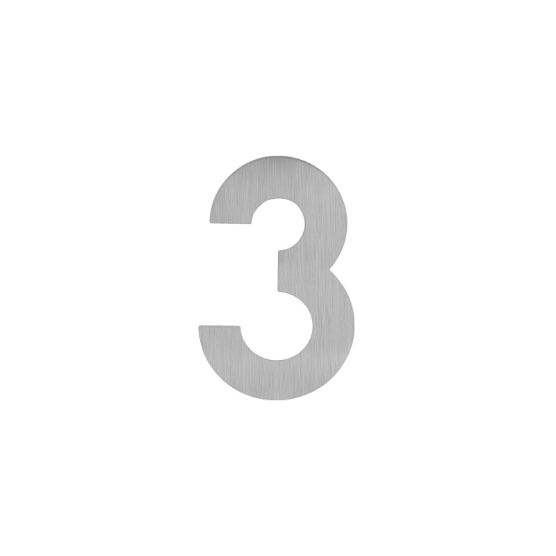 Kućni brojevi MP - LR - 60 mm - ljepilo (BN - Četkani nehrđajući čelik) - 3