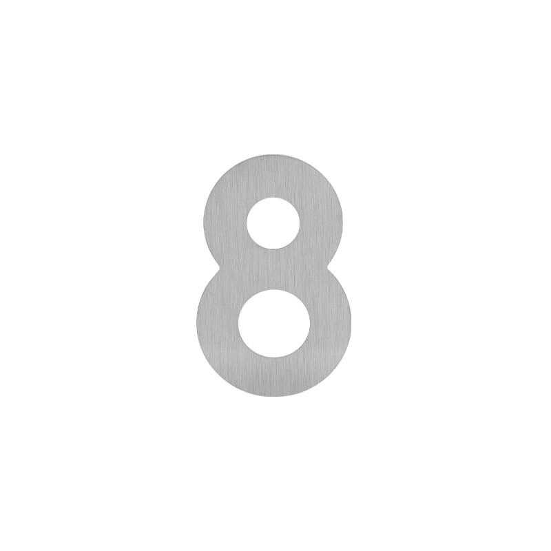 Kućni brojevi MP - LR - 60 mm - ljepilo (BN - Četkani nehrđajući čelik) - 8