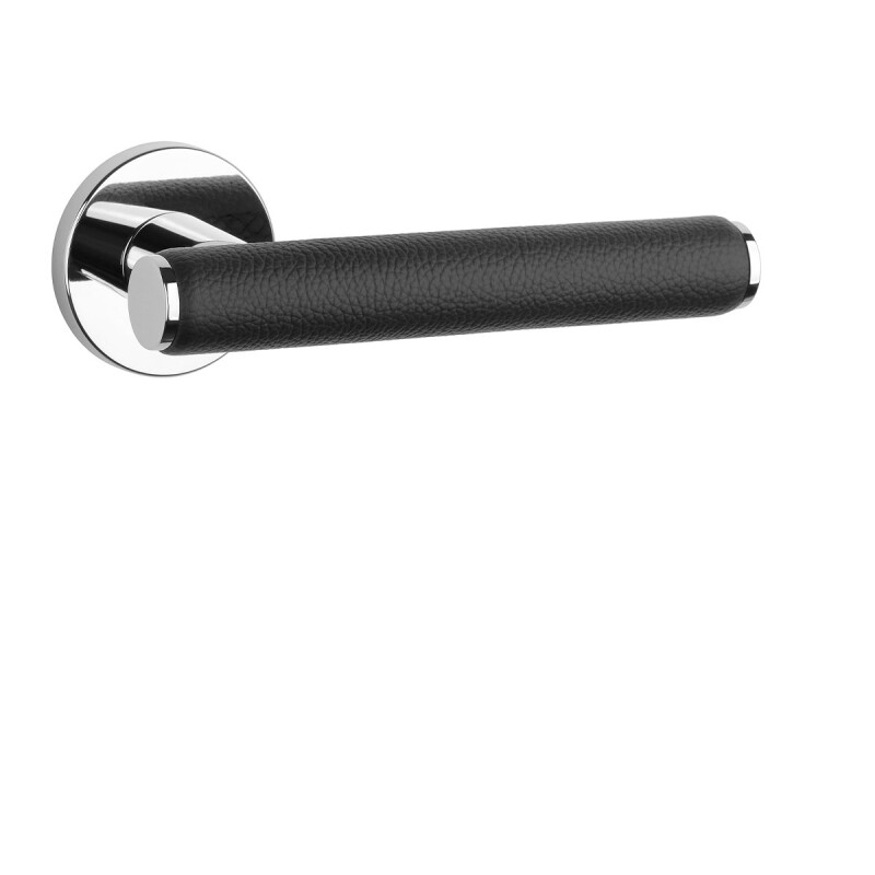 Okov za vrata MP AS - EGERIA - R 7S (OC - ​​sjajni krom / crna koža)