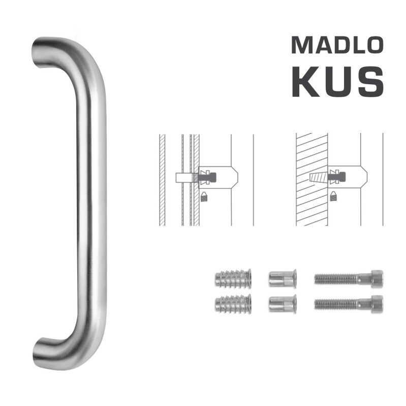 Kvaka za vrata MP FT - šifra K01 Ø 30 mm SP - kom (BN - Brušeni nehrđajući čelik) - Duljina: 630 mm600 mmØ 30 mm
