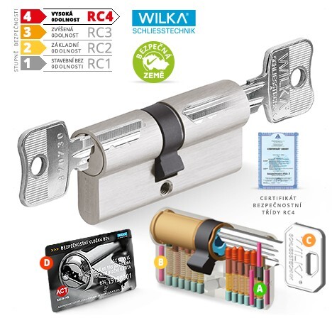 Dvostrani cilindrični sigurnosni cilindar WILKA RC4