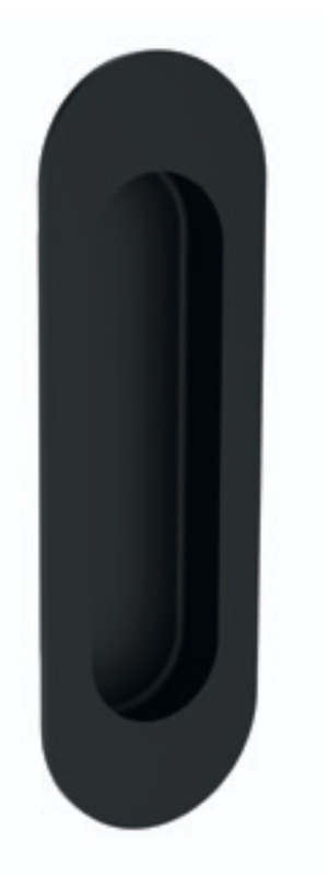 Školjka za klizna vrata ROSTEX ovalna 120x40 mm (MAT CRNA)