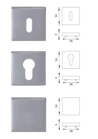 Rozeta za vrata MP - HR (BRUŠENI INOX)