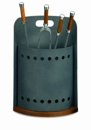 Alat za kamin s postoljem MP (antracit / drvo / krom)