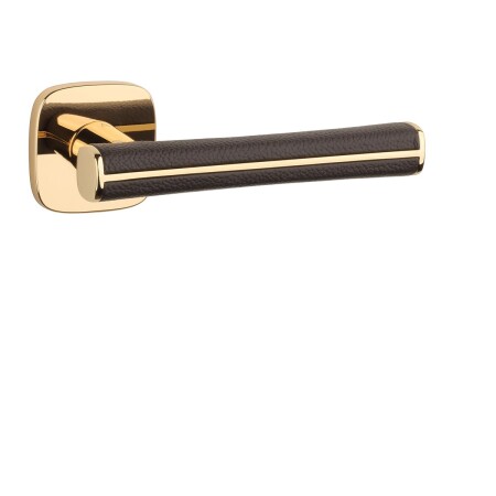 Okov za vrata MP AS - DAVIDIA - QR 7S (OLV - Polirani lakirani mesing / smeđa koža)