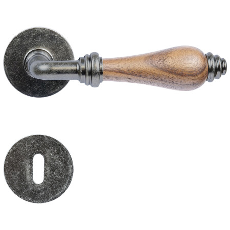 Okov za vrata RICHTER RK.E16.BERGAMO (antikno srebro/prirodno drvo-crni orah)