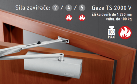 ACT Geze TS 2000 V zatvarač (SREBRNI)