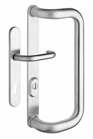 Cjevasta kvaka za vrata ROSTEX G s ručkom i poklopcem (mat nehrđajući čelik)