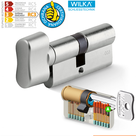 Cilindrični sigurnosni cilindar s kvakom ACT WILKA RC3
