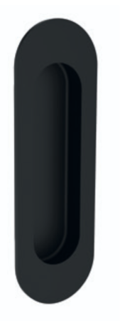 Školjka za klizna vrata ROSTEX ovalna 120x40 mm (MAT CRNA)