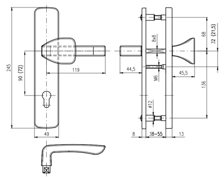 Sigurnosni okovi ROSTEX BK 802 ASTRA (MAT INOX)