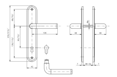 Okov za vrata ROSTEX REAL (SJAJNI KROM - INOX)