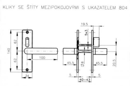 Okov za unutarnja vrata ROSTEX 804 (POLJSKI KROM - INOX)