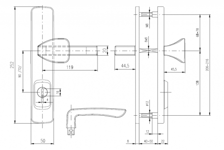 Sigurnosni okovi ROSTEX BK RX 802 ASTRA (MAT INOX)