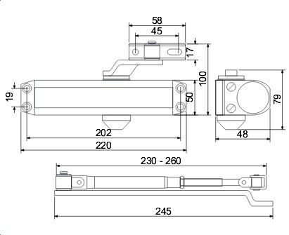 Zatvarač vrata RICHTER RZ.804.HO.S