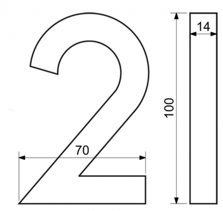 Kućni brojevi RICHTER 3D RN.100LV (ALUMINIJ)