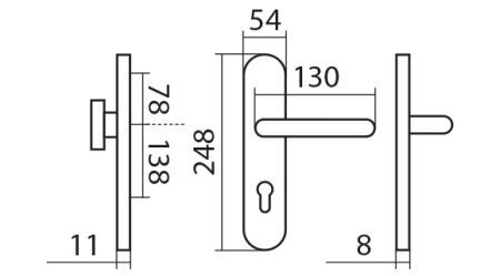 Sigurnosni okov TWIN COLUMBUS DEF HR H 2094KS s ručkom KLESO (E)