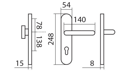 Sigurnosni hardver TWIN COLUMBUS DEF HR H 2094KS s GULF ručkom (E)