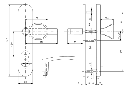 Sigurnosni aluminijski okovi ROSTEX EL1 (F1 - prirodno eloksirani)
