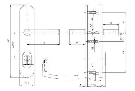 Sigurnosni aluminijski okovi ROSTEX BK EL4 (F1 - prirodno eloksirani)