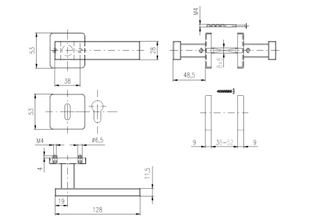 Okov za vrata ROSTEX CASTELO/H (MAT INOX)