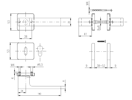 Okov za vrata ROSTEX RAVENA/H (MAT INOX)