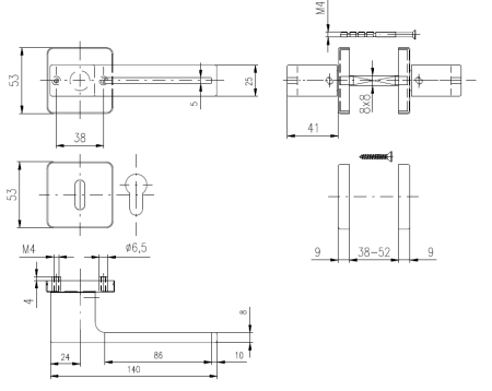Okov za vrata ROSTEX ROSANO/H (MAT INOX)