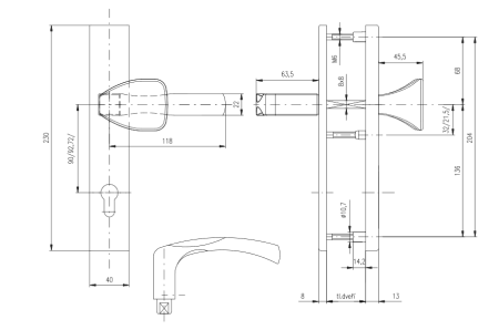 Sigurnosni okovi ROSTEX RN802 MANDELO (INOX-MAT)