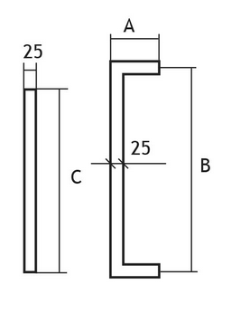 Kvaka EUROLATON za staklena i drvena vrata - 78250350 (inox)