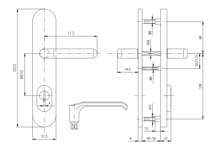 Sigurnosni aluminijski okovi ROSTEX BK EL4 BARYT (CRNI)
