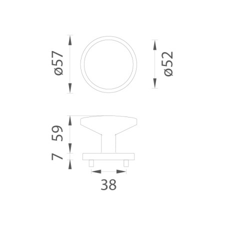 Kugla za vrata MP ORTICA - R 7S (CUM PVD - Mat bakar)