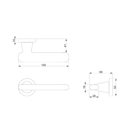 Okov za vrata MP CE - CASTA - R (BS - mat crna)