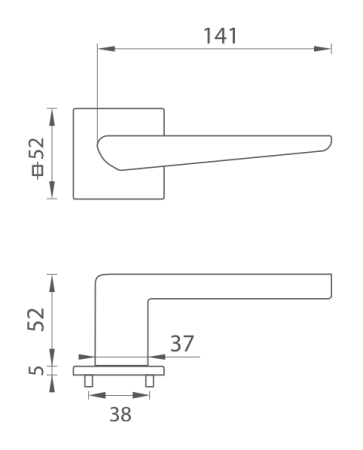 Okov za vrata MP TI - TIGA - HR 4154Q 5S (BS - mat crna)