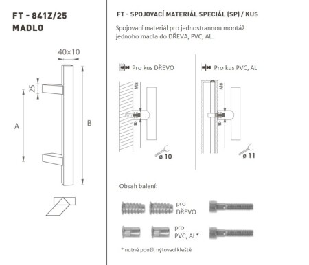 KVAKA MP šifra K41Z 40x10 mm SP - kom (BN - Četkani nehrđajući čelik)