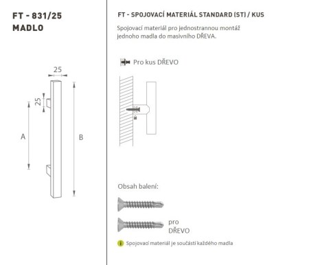 KVAKA MP šifra K31 25x25 mm ST - kom (BS - Mat crna)