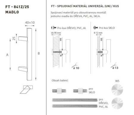 KVAKA MP šifra K41Z 40x10 mm UN - kom (WS - Bijela mat)