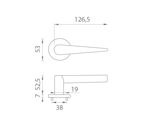 Okov za vrata MP Arnica - R 7S (T - Titanium)
