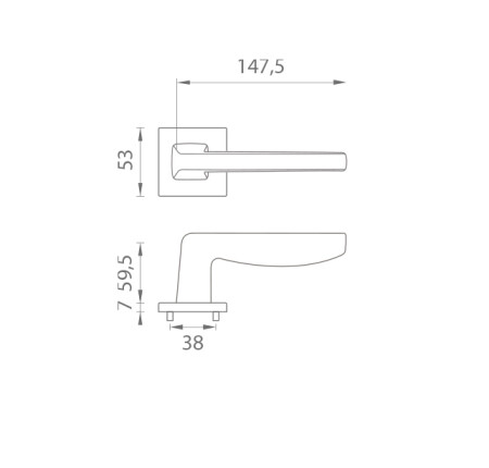 Okov za vrata MP ERBA - HR 7S (T - Titanium)