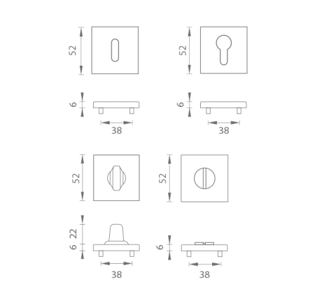 Rozeta za vrata MP - HR 7S (BS - mat crna)