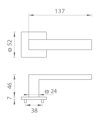 Okov za vrata MP TI - SQUARE - HR 4275Q 7S (T - Titanium)