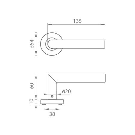 Okov za vrata MP - FAVORIT - RS (BS PVD - crni mat PVD)