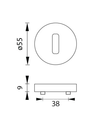 Rozeta za vrata MP - R (BS - crna mat)