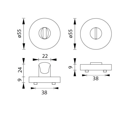 Rozeta za vrata MP - R (BS - crna mat)
