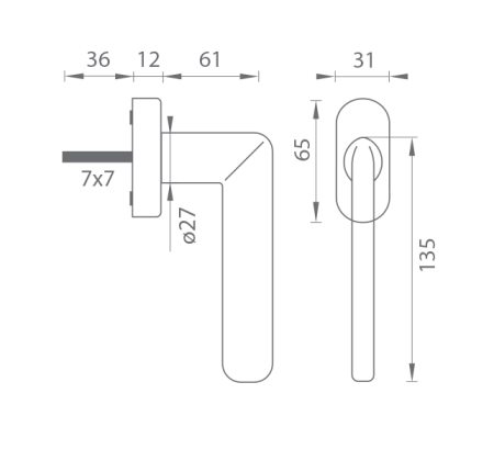 Prozorski okovi MP DK Eliptica-R 3098 (BS - crni mat)