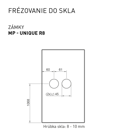Staklena BRAVA s ručkom MP FAVORIT UNIQUE R8 - bez prednje rupe (BS - mat crna)