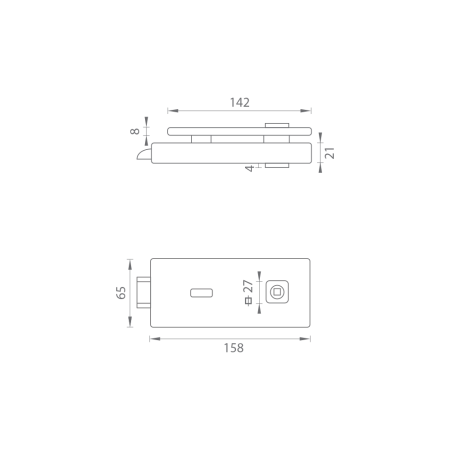 Staklena vrata LOCK MP UNIQUE R8 - BB (BS - mat crna)